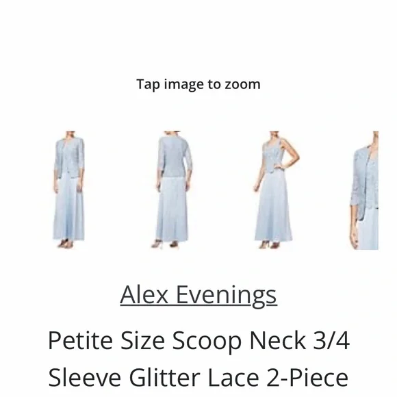Brand New Alex Evenings Two Piece Evening Dress with Jacket - Picture 7 of 8